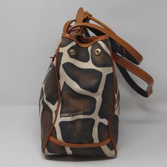 Women's Dooney & Bourke Giraffe Design Distressed Brown/Cream Bag w/Coin Pouch - Picture 5 of 16